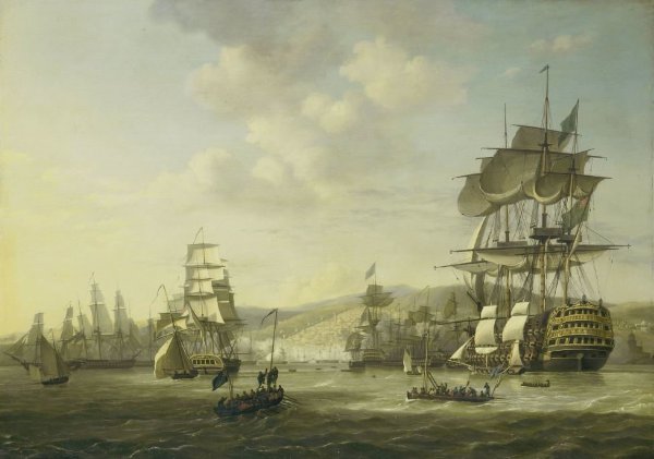 Nicolaas Baur, De Engels-Nederlandse vloot in de Baai van Algiers ter ondersteuning van het ultimatum tot vrijlating van christenslaven, 26 augustus 1816