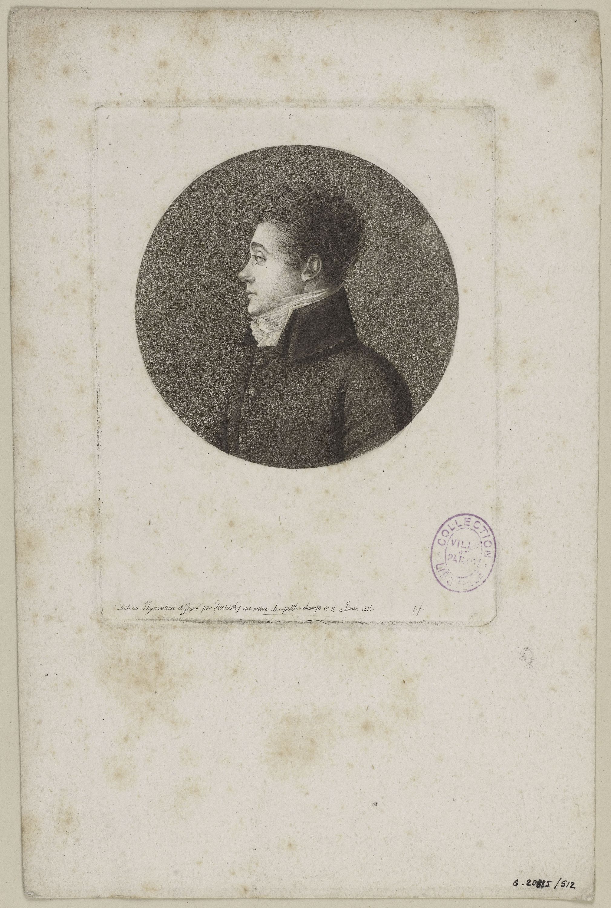 Edmé Quenedey, Portrait d'un homme, fin XVIIIème siècle/début XIXème siècle