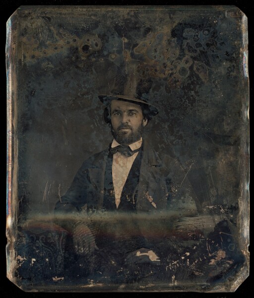Unknown, [Portrait of a Bearded Man in Top Hat]