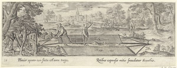 Collaert, Adriaen, (-1618), (printmaker), Venationis, piscationis, et aucupii typi: Netting finch