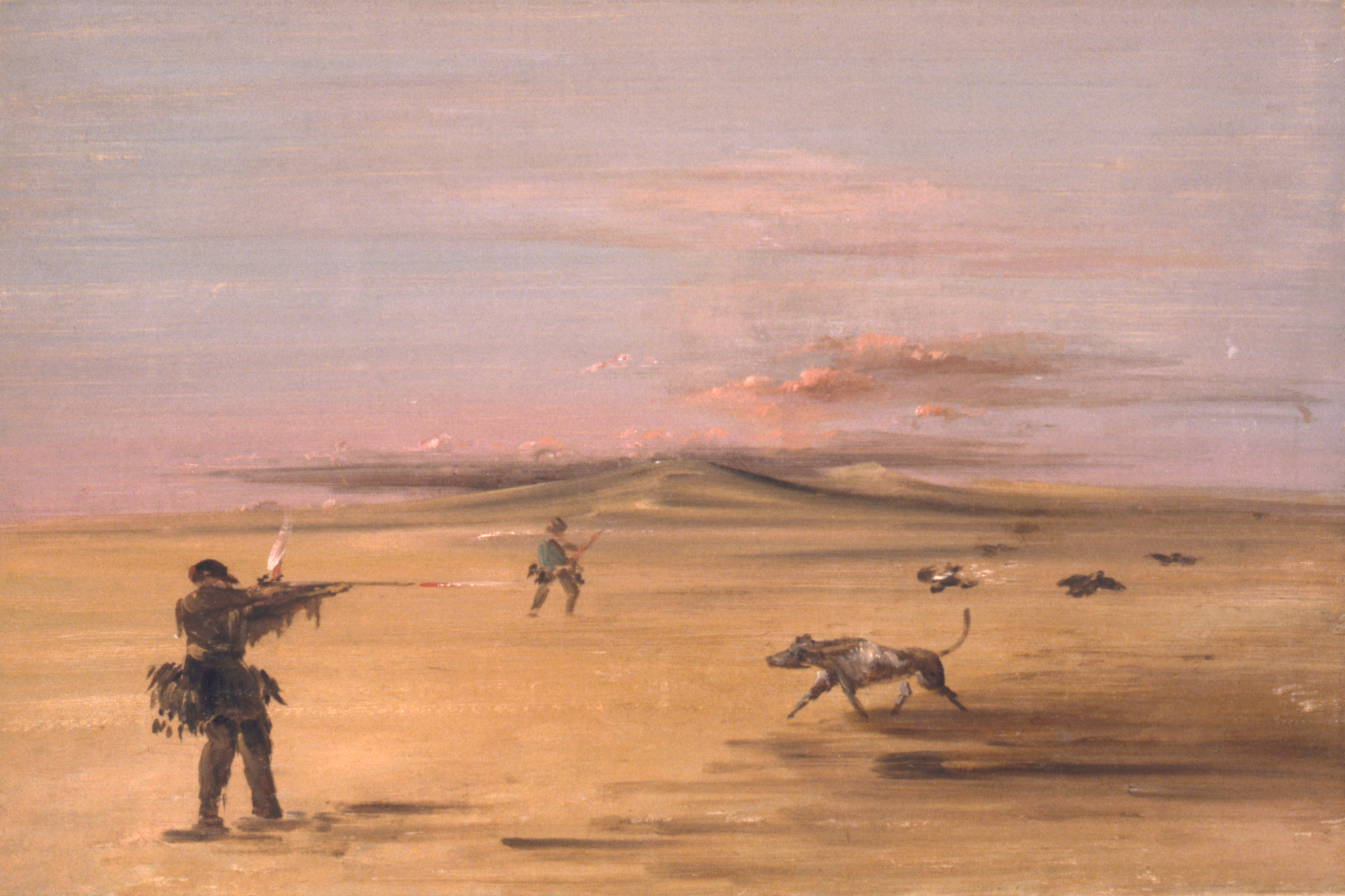 George Catlin, Grouse Shooting on the Missouri Prairies