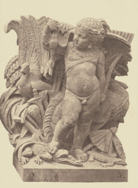 Édouard Baldus, ["L'Océanie", Sculpture by Herleg, Decoration of the Louvre, Paris]