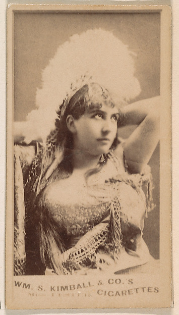 William S. Kimball & Company, Actress posing with hands behind head, from the Actresses series (N203) issued by Wm. S. Kimball & Co.