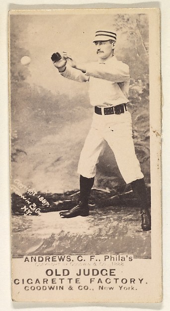 Goodwin & Company, George Edward "Ed" Andrews, Center Field, Philadelphia, from the Old Judge series (N172) for Old Judge Cigarettes