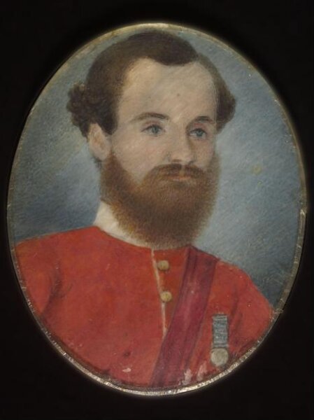 Unknown, A European soldier in a red uniform wearing a medal.