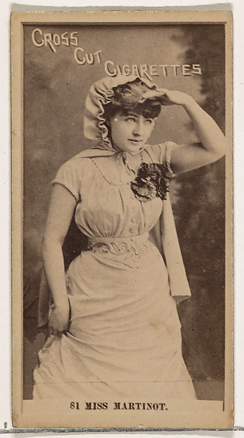 W. Duke, Sons & Co., Card Number 81, Miss Sadie Martinot, from the Actors and Actresses series (N145-2) issued by Duke Sons & Co. to promote Cross Cut Cigarettes