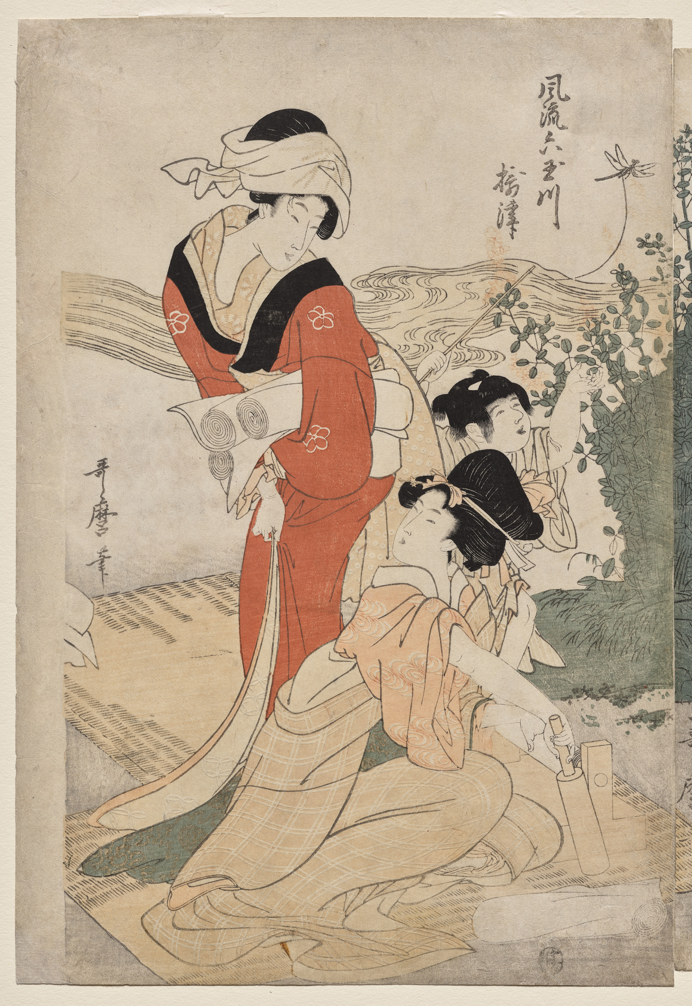Kitagawa Utamaro, Musashi  Province from the series Fashionable Six Jewel Rivers (Furyu Mu Tamagawa)
