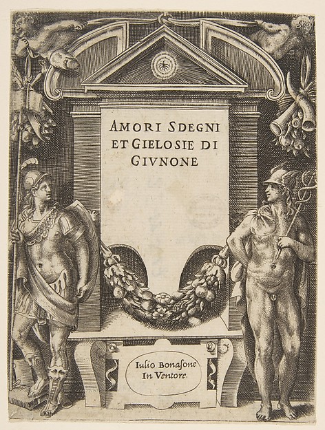 Giulio Bonasone, Title plate to "Loves, Rages and Jealousies of Juno"