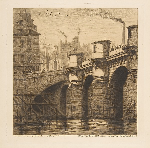 Charles Meryon, Pont-Neuf, Paris, from "Etchings of Paris"