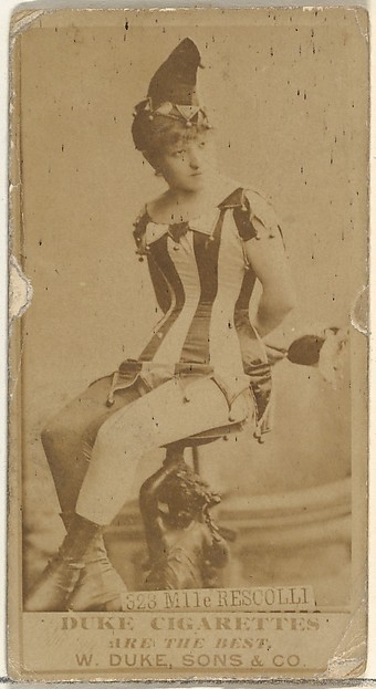 W. Duke, Sons & Co., Card Number 323, Mlle. Rescolli, from the Actors and Actresses series (N145-7) issued by Duke Sons & Co. to promote Duke Cigarettes