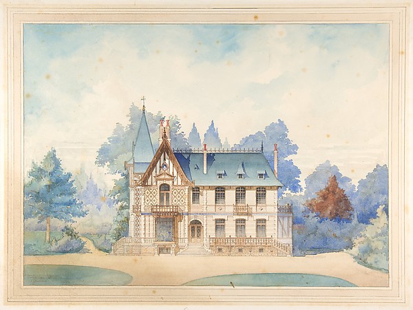 Anonymous, French, 19th century, View of a Country House