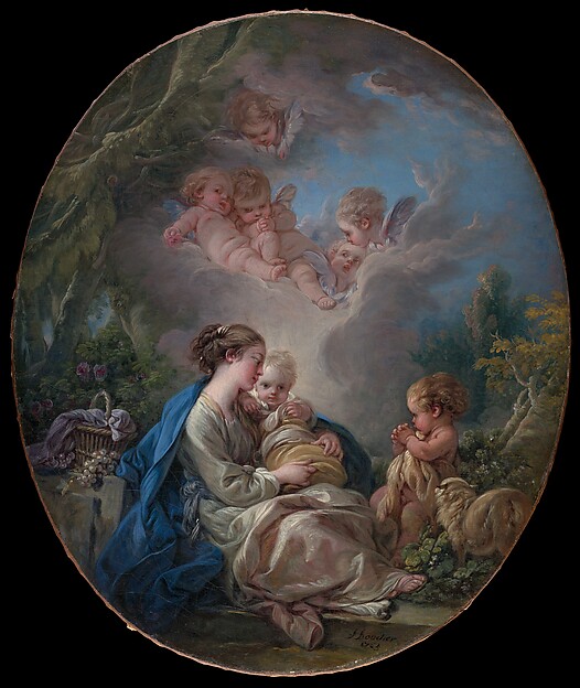 François Boucher, Virgin and Child with the Young Saint John the Baptist and Angels