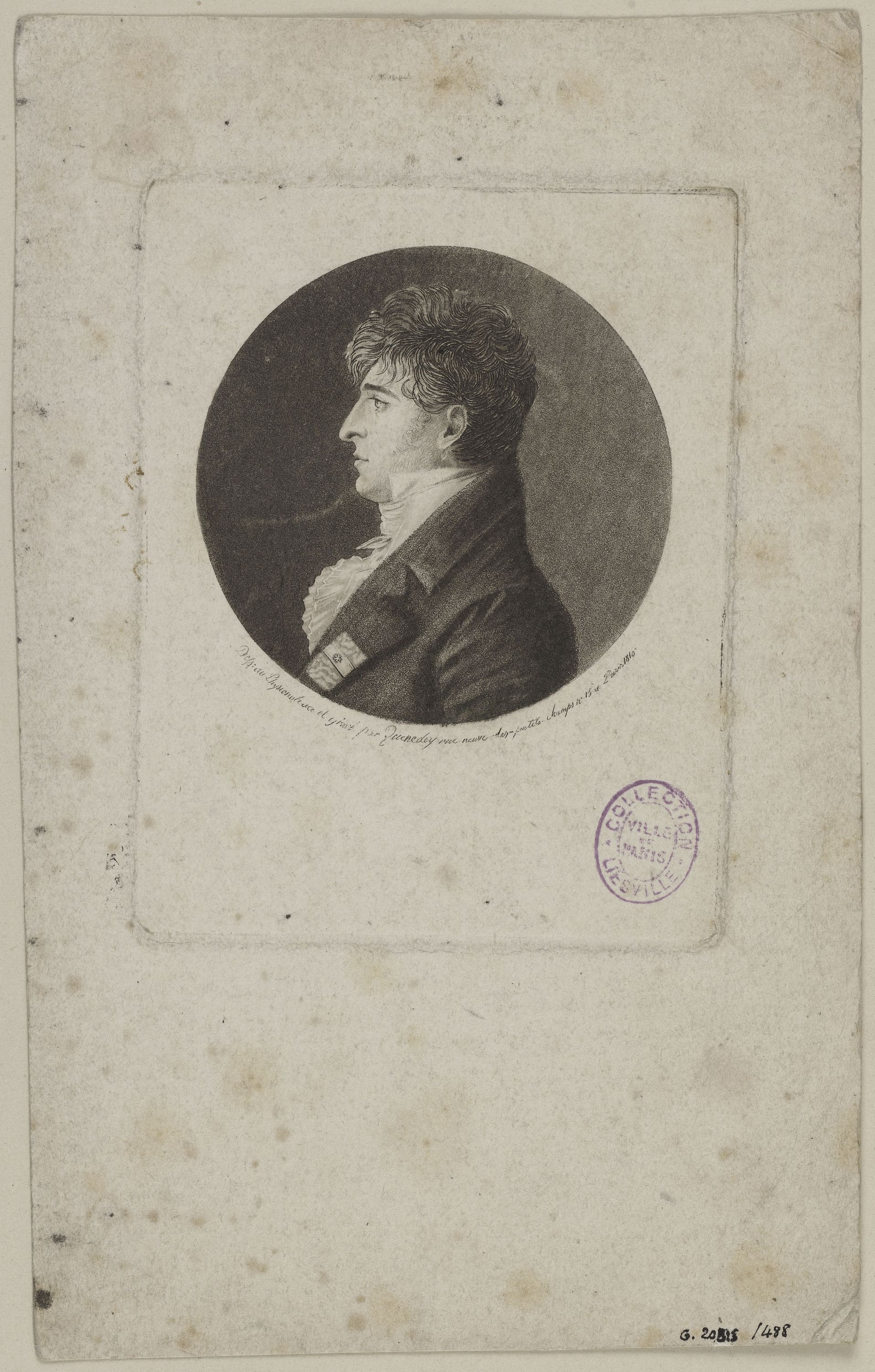 Edmé Quenedey, Portrait d'un homme, fin XVIIIème siècle/début XIXème siècle
