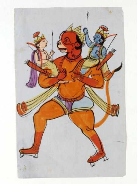 Unknown, Hanuman carrying Rama and Lakshmana