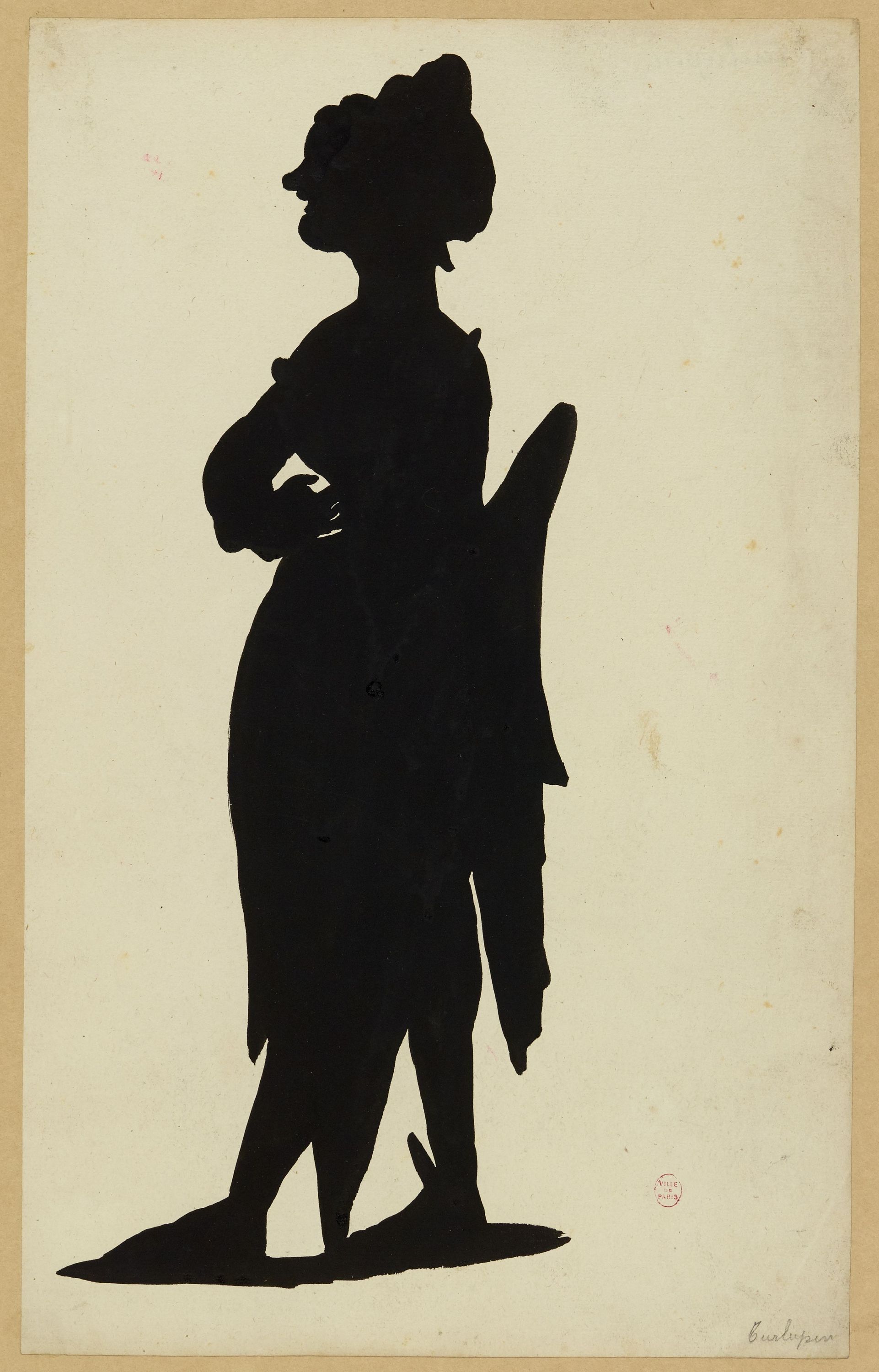 Anonyme, Portrait silhouette en pied de Turlupin