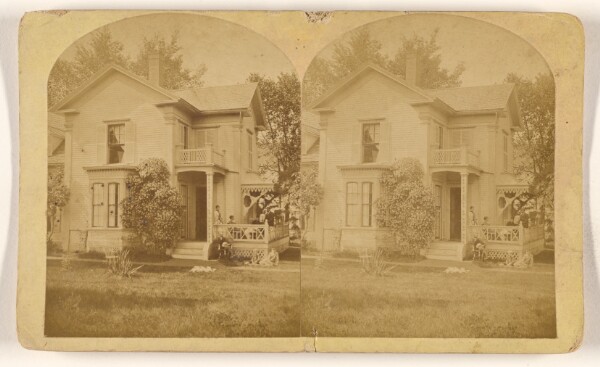 Benjamin West Kilburn, [Unidentified house with people on porch, possibly at Littleton, N.H.]