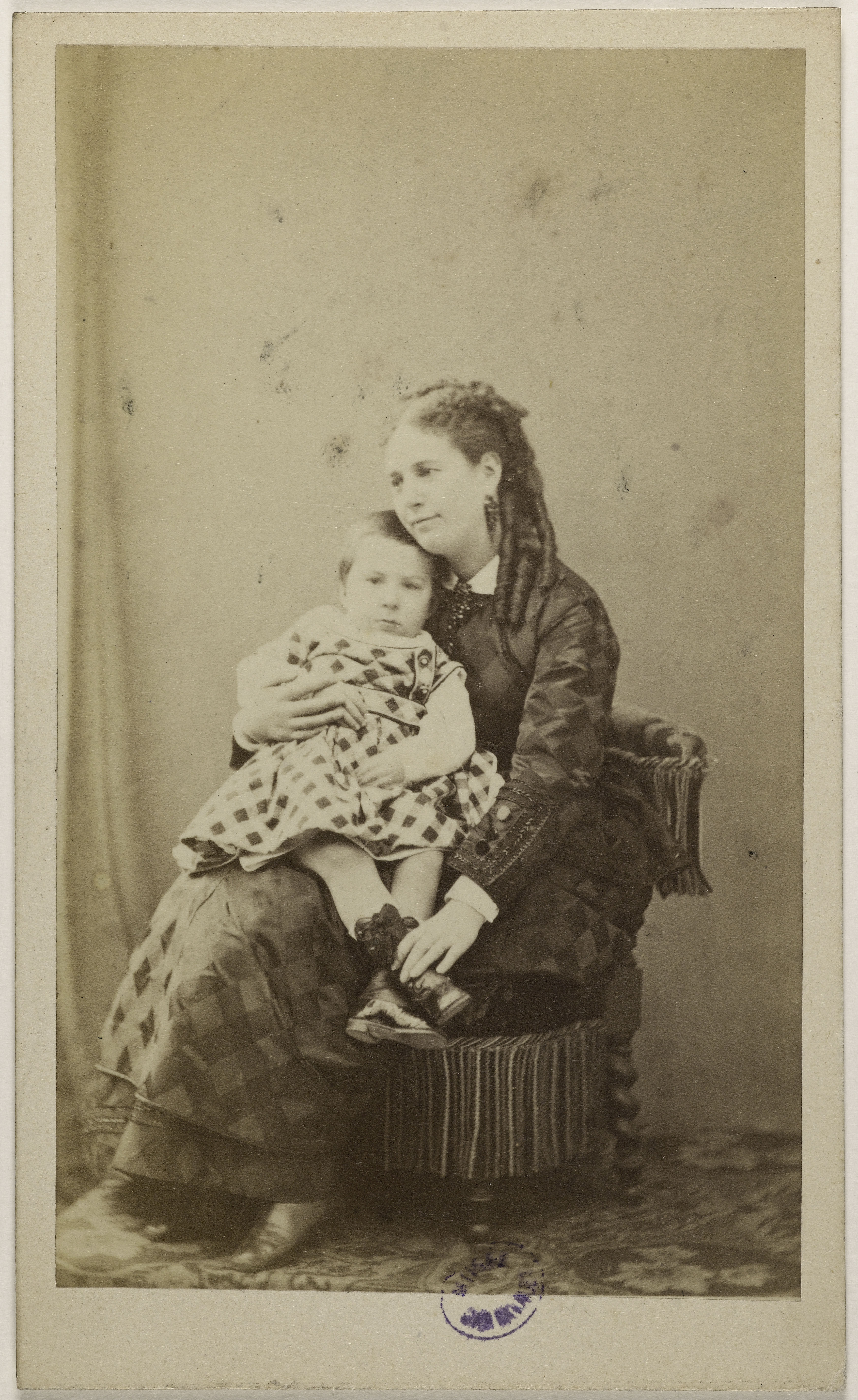 Marie-Alexandre Alophe, Portrait de Bellanger, Marguerite, (Justine Lebœuf, dite), (1838-1886), et son fils