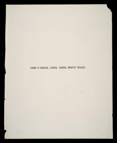 Fenton, Roger, Title page for the photograph 'Pont-Y-Garth, Capel, Curig, North Wales'