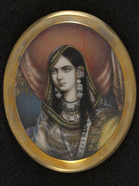 Unknown, One of eleven bust portraits depicting Mughal ladies and princesses.