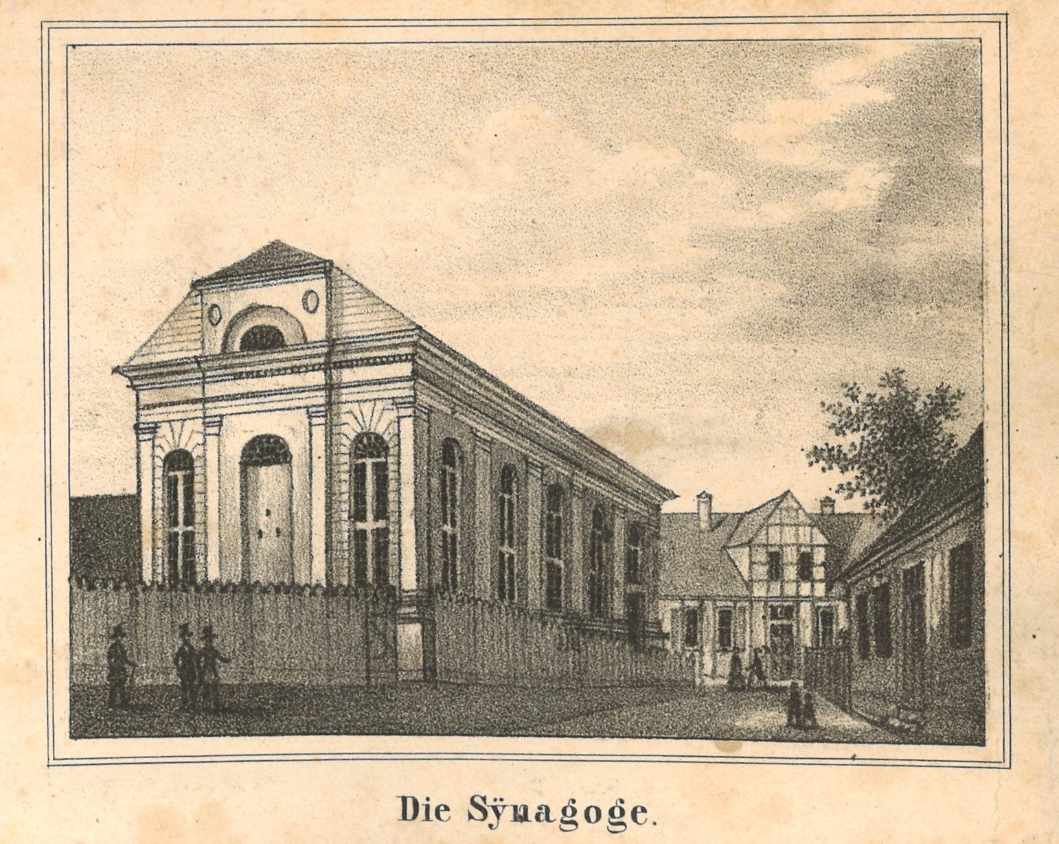 Gustav Frank (Lithograf), Prenzlau: Synagoge von Südosten