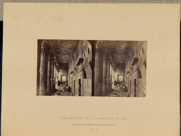 Francis Frith, Temples on the Island of Philæ. Colonnade of the Great Court Yard [sic]