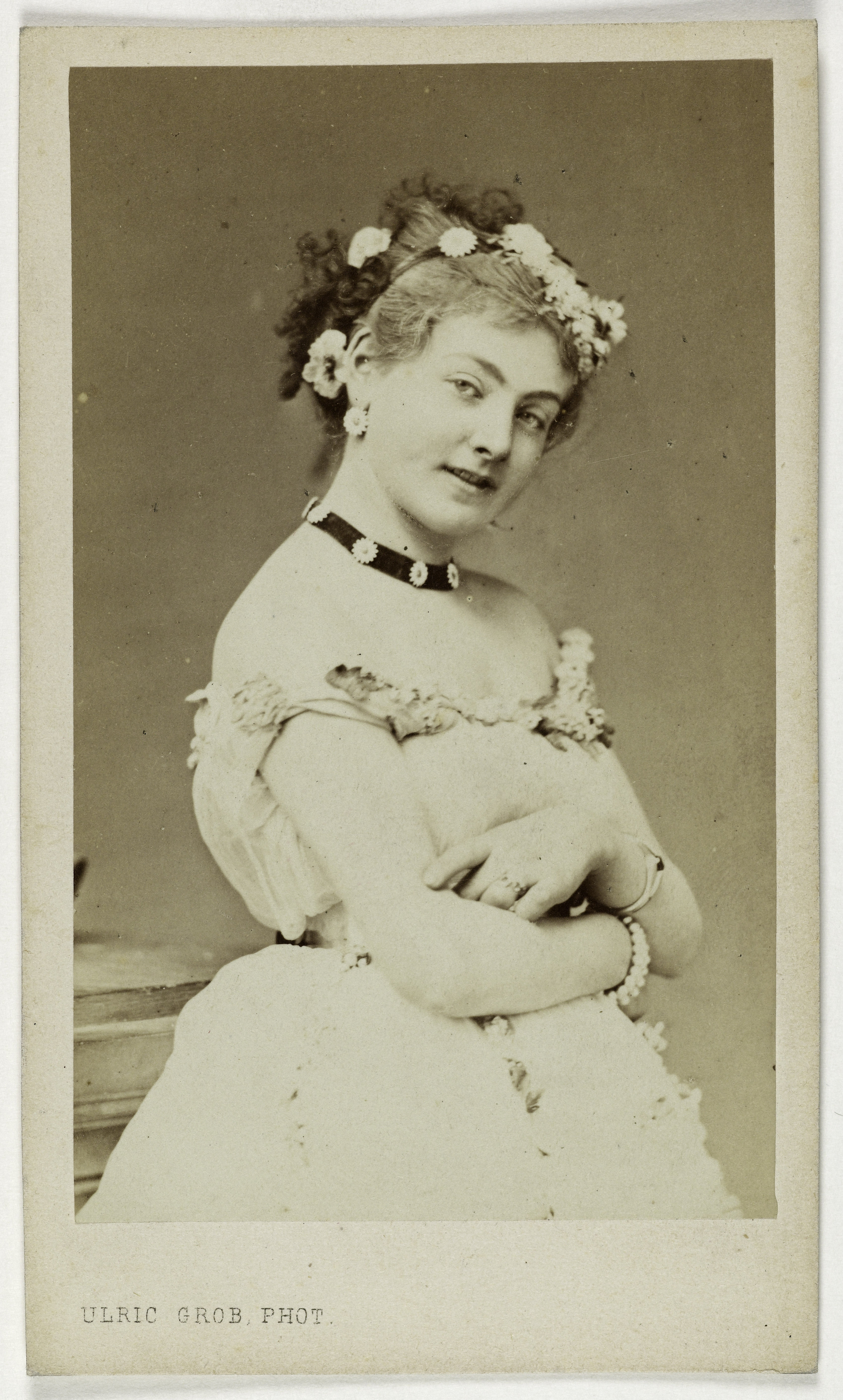 Ulric Grob, Portrait d'Elisabeth de Géraudon ou Gérandon, (dite aussi Volnay), (-1896), (actrice)