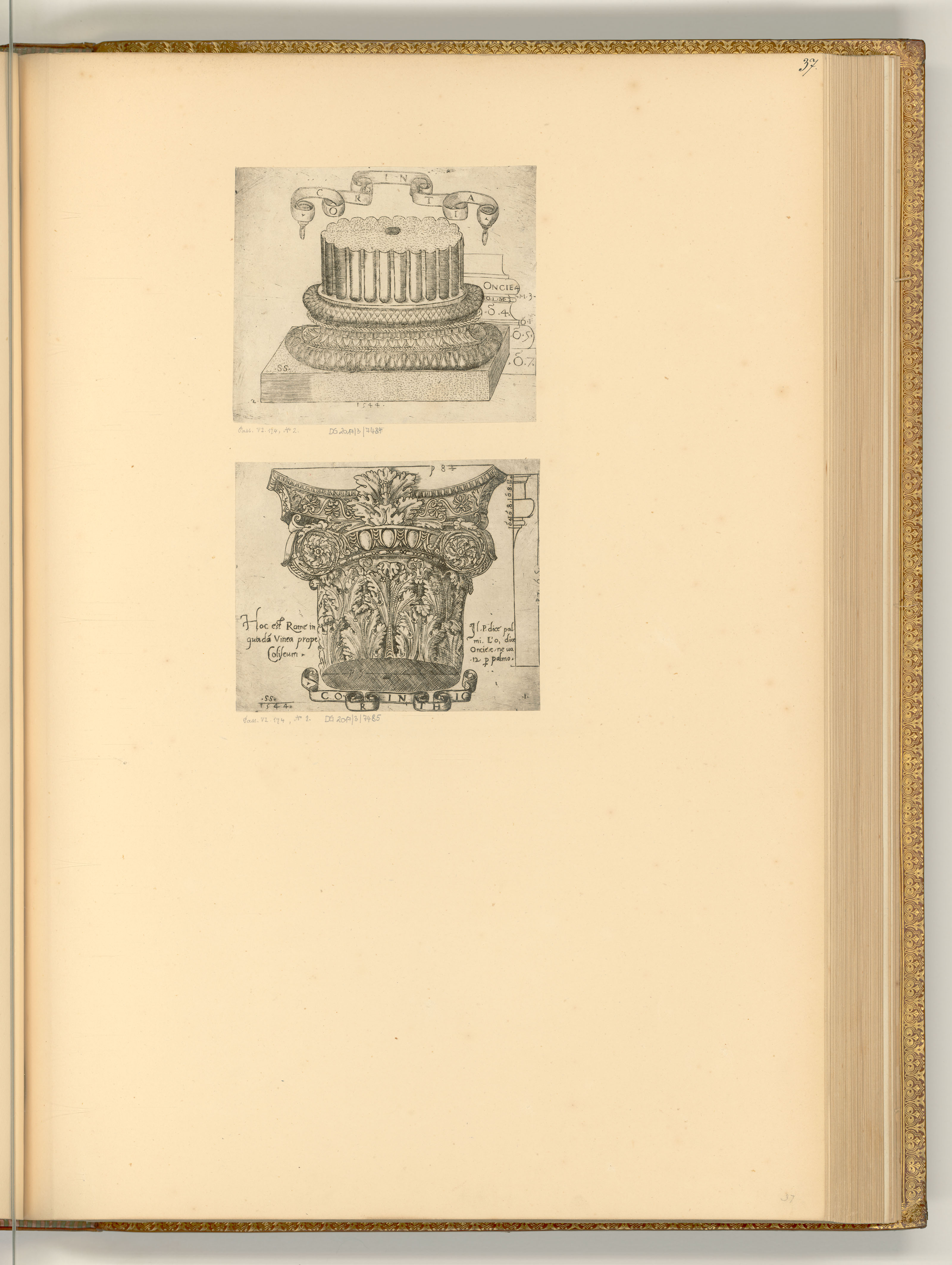 Monogrammist(unbestimmt), Korinthische Säulenbasis und Kapitell