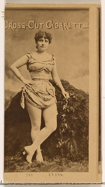 W. Duke, Sons & Co., Card Number 218, Evans, from the Actors and Actresses series (N145-2) issued by Duke Sons & Co. to promote Cross Cut Cigarettes