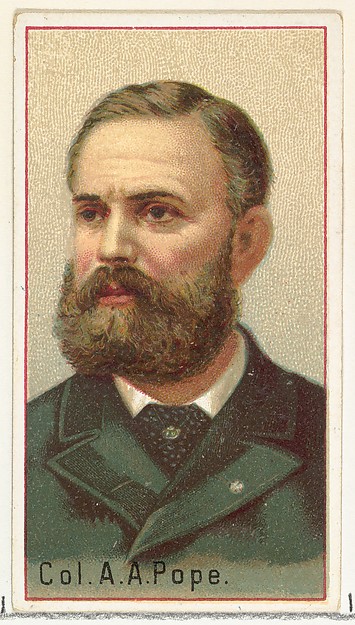 Allen & Ginter, Colonel A. A. Pope, printer's sample for the World's Inventors souvenir album (A25) for Allen & Ginter Cigarettes