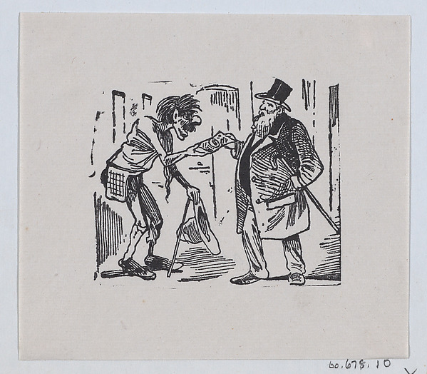 José Guadalupe Posada, A rich man giving a beggar money
