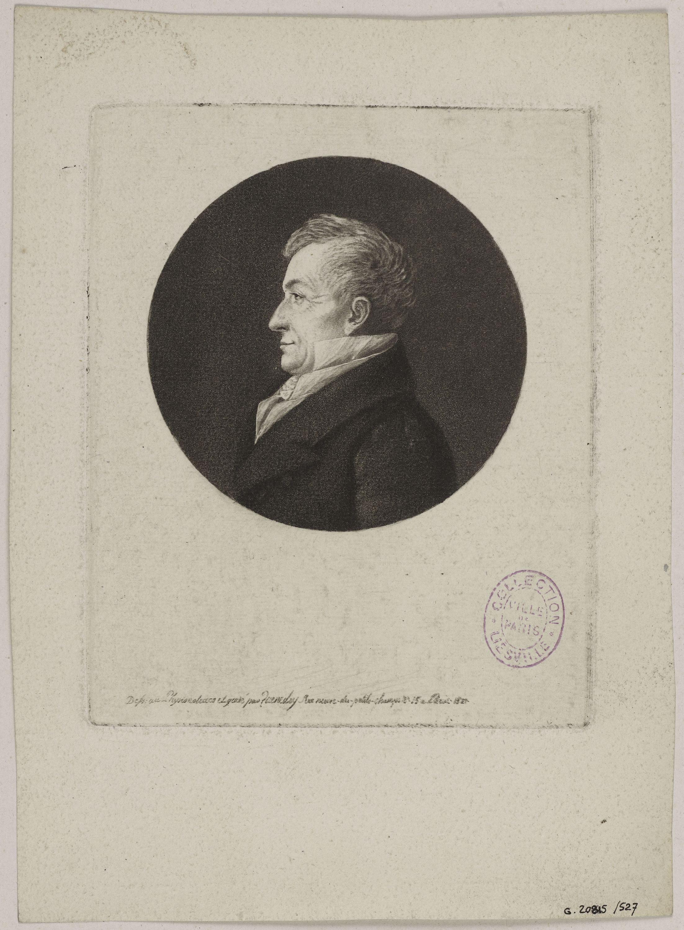 Edmé Quenedey, Portrait d'un homme, fin XVIIIème siècle/début XIXème siècle