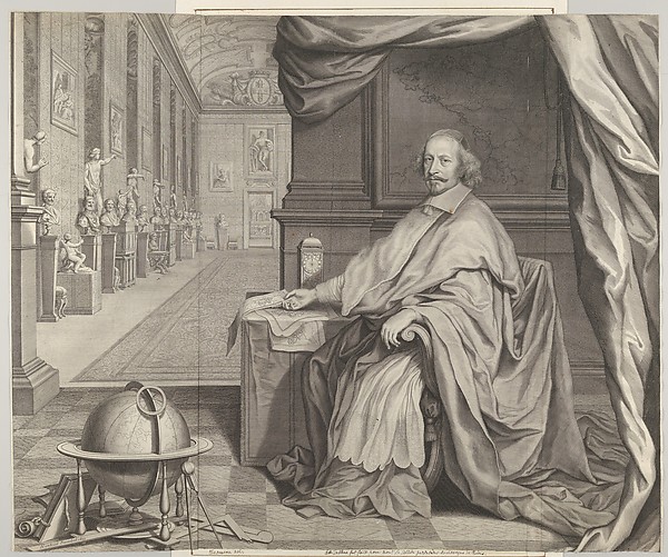 Robert Nanteuil, Cardinal Jules Mazarin Seated Within the Gallery of his Palace