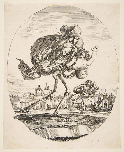 Stefano della Bella, Death Carrying an Infant, from 'The five deaths' (Les cinq Morts)