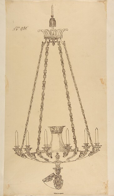 Anonymous, French, 19th century, Design for a Chandelier