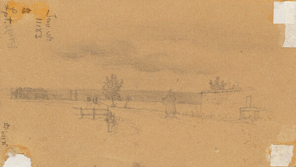 Wilhelm Bendz, Landskab med gående figur