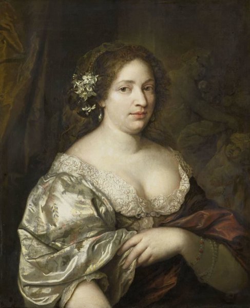 Caspar Netscher, Portrait of Margaretha Godin (d. 1694), wife of the artist