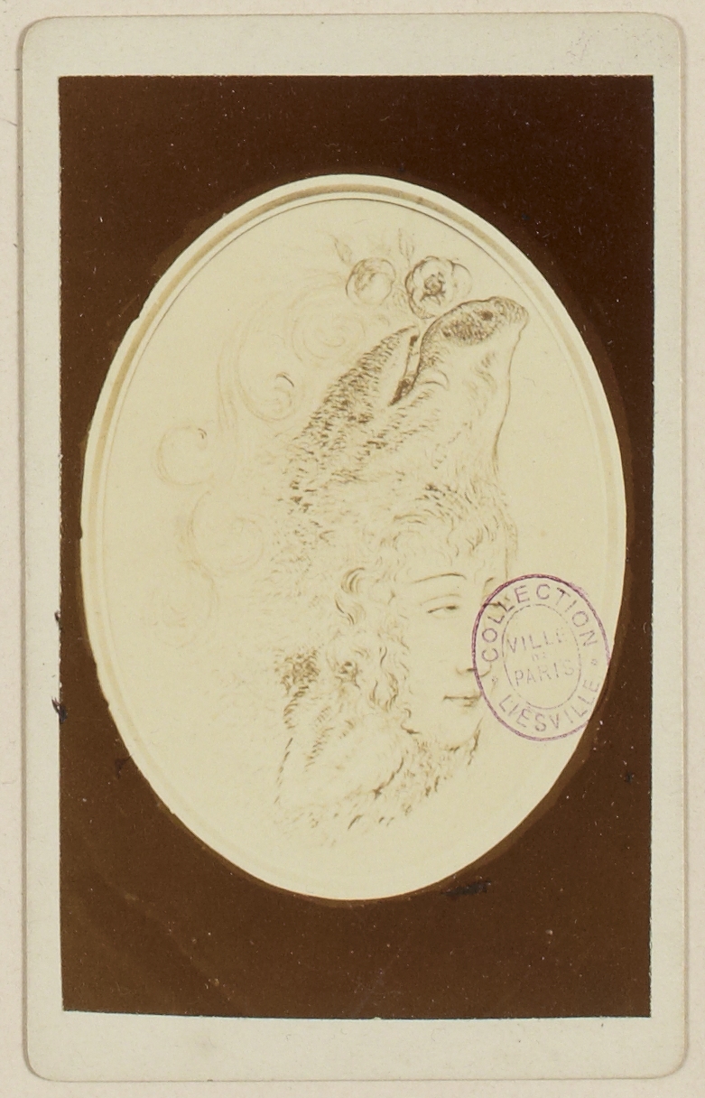 Anonyme, Reproduction : portrait d'une femme dans un médaillon
