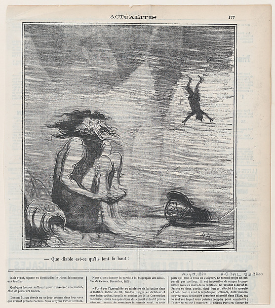 Honoré Daumier, What the devil are they doing up there?, from 'News of the day,' published in Le Charivari, August 14, 1870