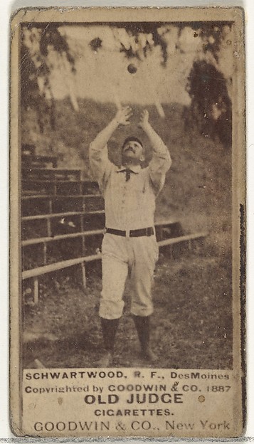 Goodwin & Company, Schwartwood, Right Field, Des Moines Prohibitionists, from the Old Judge series (N172) for Old Judge Cigarettes