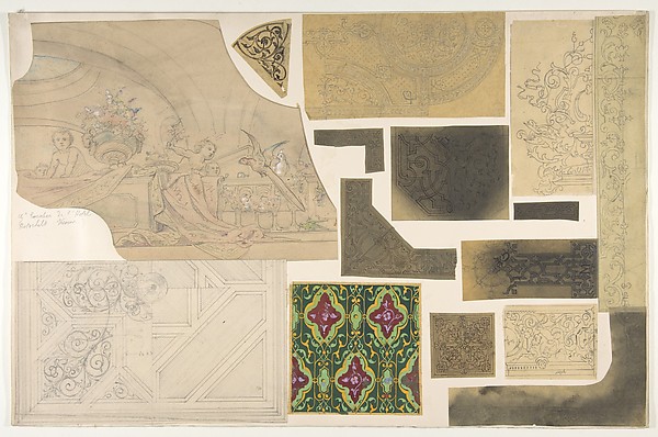 Jules-Edmond-Charles Lachaise, Fifteen Sketches for Ceiling and Cove Designs, Hôtel Rothschild, Vienna