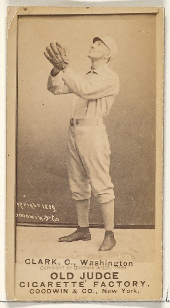Goodwin & Company, Owen F. "Spider" Clark, Catcher, Washington Nationals, from the Old Judge series (N172) for Old Judge Cigarettes
