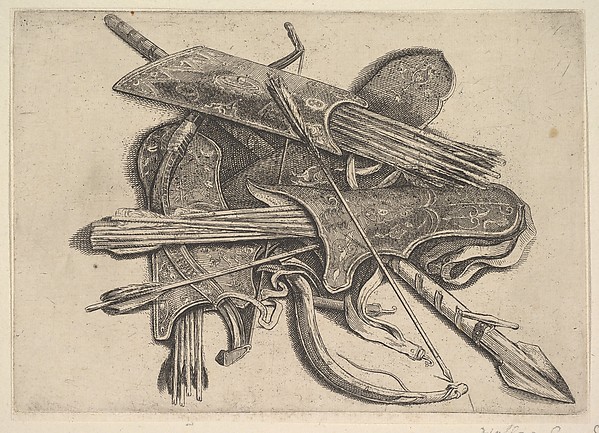 Wenceslaus Hollar, Bows, quivers and a spear