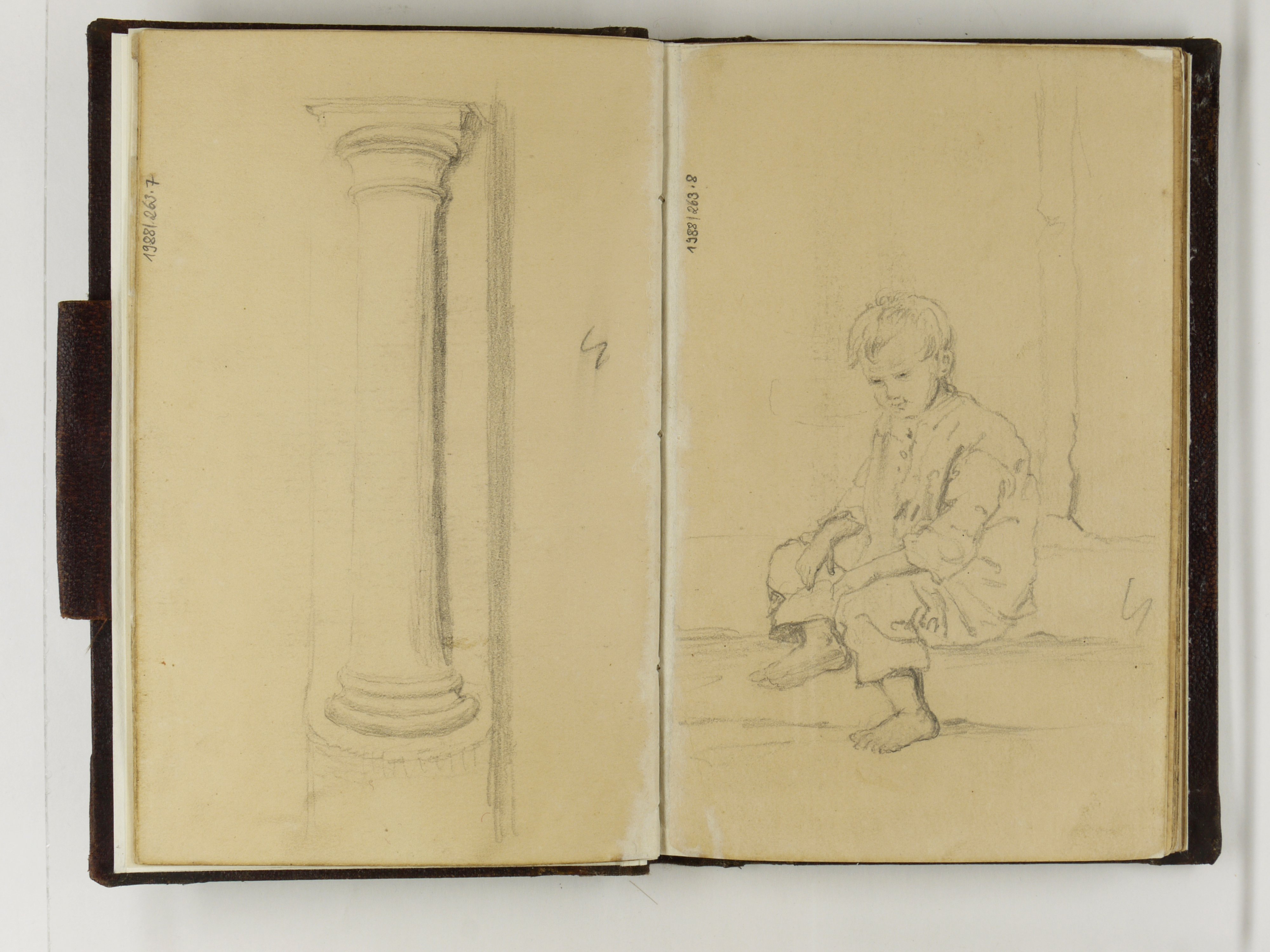 Johann Jakob Serr, Studien: Säule und sitzender Junge