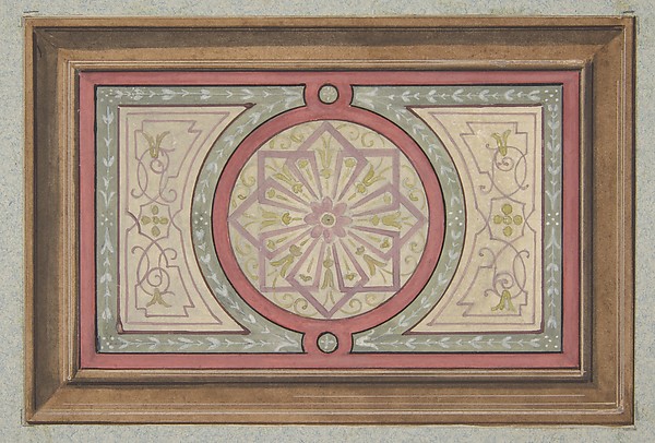 Jules-Edmond-Charles Lachaise, Design for a framed panel with painted decoration