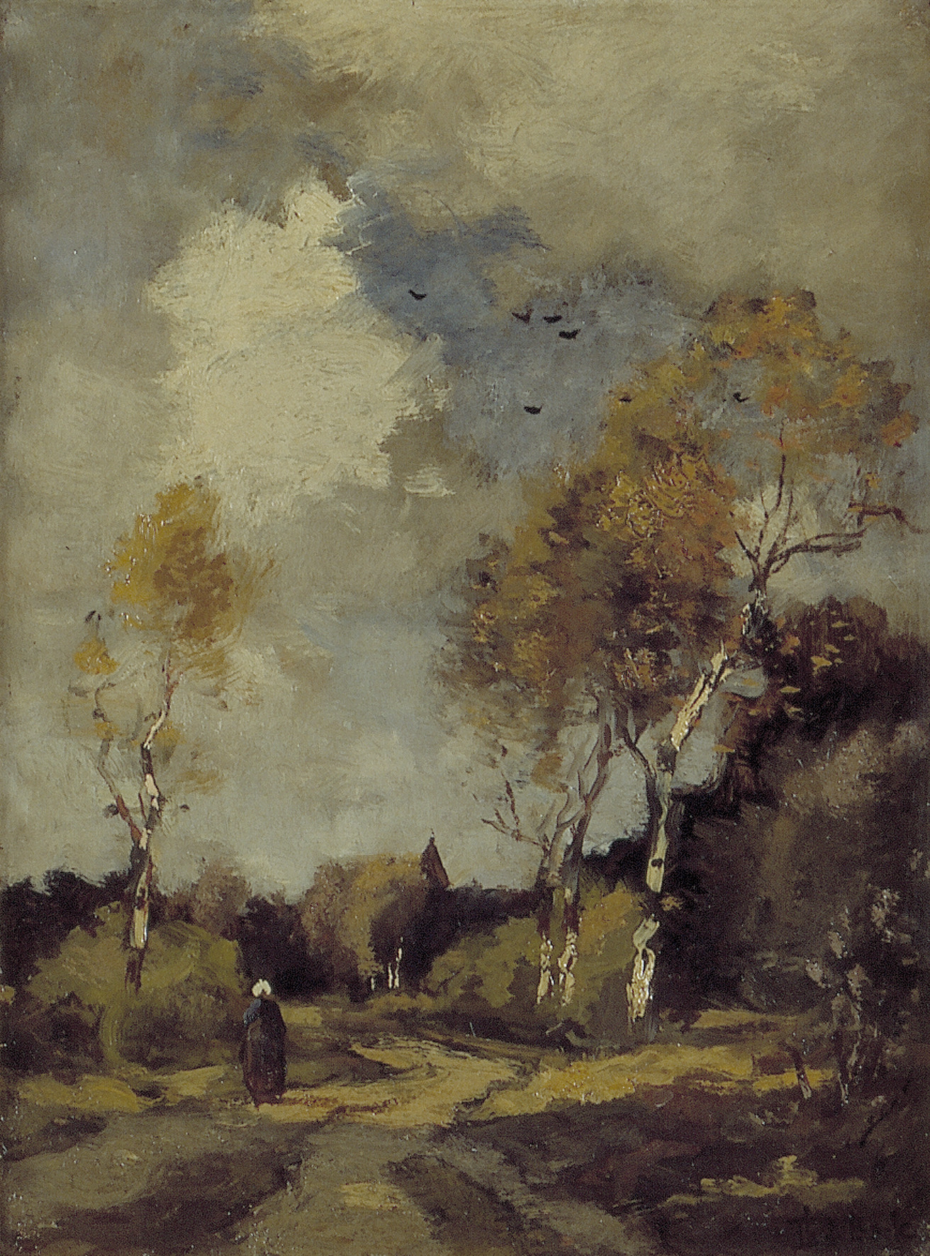 Théophile de Bock, Landschap met berkenboompjes