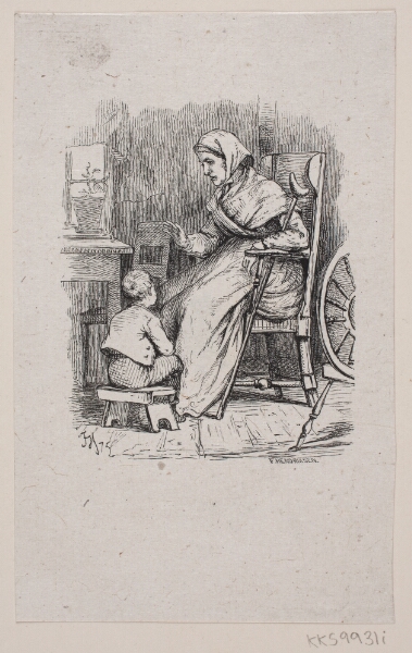 F. Hendriksen, Illustration til "De sidste timer", digt af H. J. Greensteen