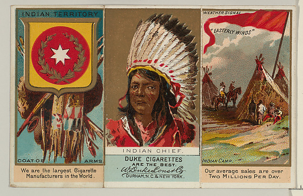 W. Duke, Sons & Co., Indian Chief, from "Governors, Arms, Etc." series (N133-2), issued by Duke Sons & Co.