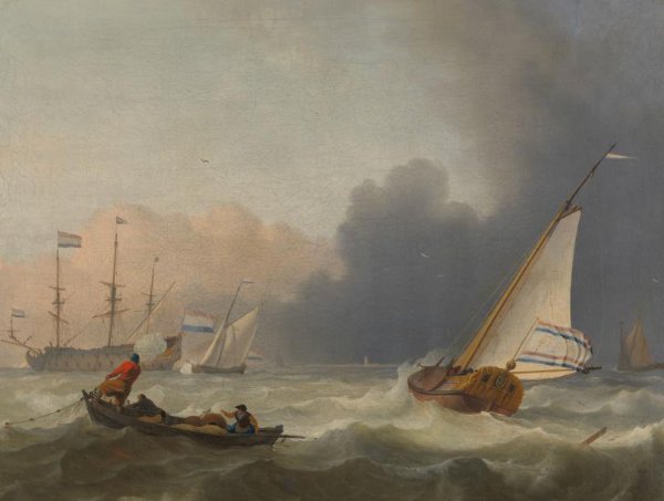 Ludolf Bakhuysen, Rough Sea with a Dutch Yacht