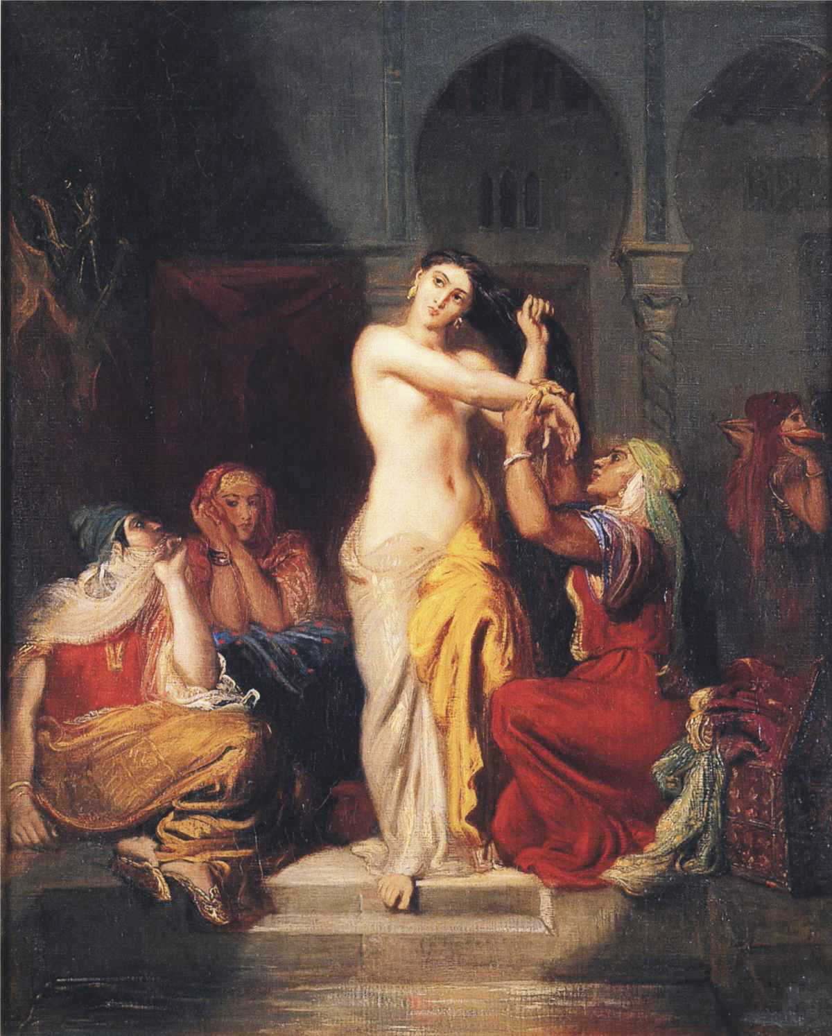 Théodore Chassériau, Scene of the harem, Moorish woman in bath