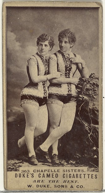 W. Duke, Sons & Co., Card Number 363, Chapelle Sisters, from the Actors and Actresses series (N145-5) issued by Duke Sons & Co. to promote Cameo Cigarettes